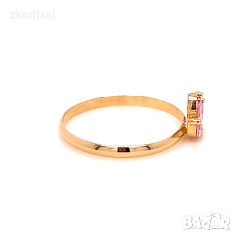 Златен дамски пръстен 1,33гр. размер:59 14кр. проба:585 модел:32142-1, снимка 2 - Пръстени - 50534747