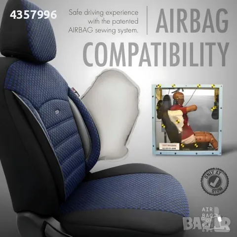 Тапицерия за седалки Otom Sport Plus, PLS104, Черно/синьо, снимка 7 - Аксесоари и консумативи - 50057985