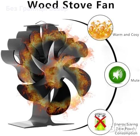 Нов Енергоспестяващ Вентилатор за Печка на дърва камина Тих Ефективен, снимка 7 - Други стоки за дома - 46552833