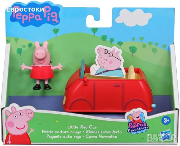 Hasbro Peppa Pig  Играчка Малка червена кола Peppa's Adventures  включва 3-инчова фигурка, снимка 2 - Коли, камиони, мотори, писти - 46114049