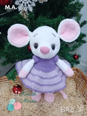 Плетена мишка -ръчна изработка, снимка 1