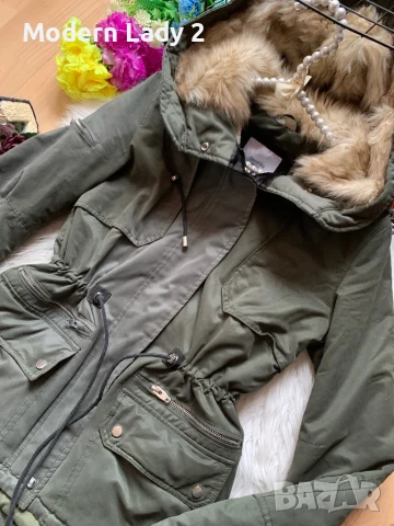 Зелена парка Бершка, снимка 2 - Якета - 50990969