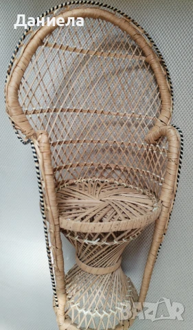 Фотьойл (стол) от ратан за кукли или декорация, снимка 3 - Столове - 51407069