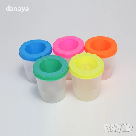 6025 Чашка за рисуване с цветно капаче и маркировка за ниво на пълнене, снимка 4 - Ученически пособия, канцеларски материали - 51281044