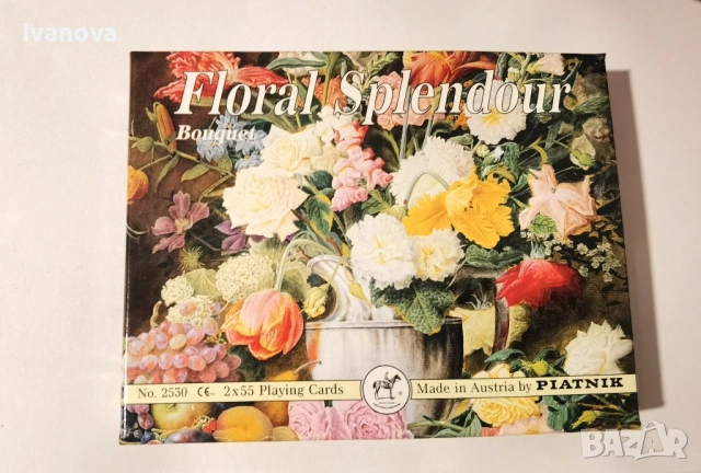 Комплект карти за белот, покер и др. Piatnik Bouquet, снимка 2 - Карти за игра - 53774857