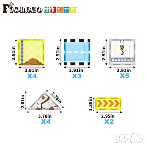 Picasso STEAM Магнитен конструктор Строителна площадка 26 части PTQ21, снимка 5 - Конструктори - 52090198