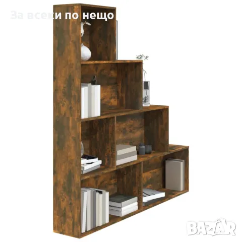 Библиотека, опушен дъб, 155x24x160 см Код P304, снимка 2 - Други - 49783530