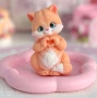 Коте котенце котка със сърце с лапи силиконов молд форма фондан шоколад гипс смола декор, снимка 4