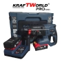 Акумулаторен перфоратор Kraftworld Pro– 21V, 4.0Ah, безчетков мотор, 2 батерии, снимка 9