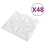 vidaXL 3D стенни панели, 48 бр, 50x50 см, оригами бяло, 12 м² (SKU:150914), снимка 3