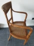 Френски ретро дървен стол с ратанова седалка и подлакътници 92см, снимка 2