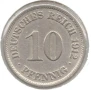 Germany-10 Pfennig-1912 J-KM# 12-Wilhelm II-small shield, снимка 1