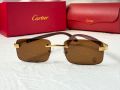 Cartier висок клас мъжки слънчеви очила с дървени дръжки, снимка 5