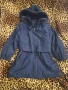 Елегантна синя парка с естествен косъм 120см.гр.об, снимка 1