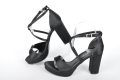 СЕЗОН'24! Елегантни дамски сандали с облечен ток - Сатен, снимка 1 - Сандали - 44938598