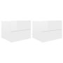 vidaXL Нощни шкафчета, 2 бр, бял гланц, 40x30x30 см, ПДЧ(SKU:801066