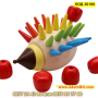 "Таралеж с ябълки" играчка за сортиране изработена от дърво - КОД 36180, снимка 13