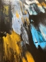 Дора Драгнева картина - “Златно - сини моменти” Абстракция, снимка 5