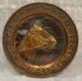 Медна чиния, кон, снимка 1