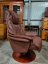 Relax кресло с отоманка от естествена кожа в отлично състояние , снимка 3
