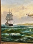 Картина масло с кораб и изящна рамка , снимка 4