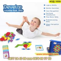 Детска образователна игра Монтесори с цветни геометрични фигури от 155 части - КОД 3559, снимка 9 - Образователни игри - 45305688