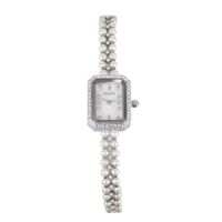 Дамски часовник  комплект с гривна бял/сребрист, снимка 1 - Дамски - 45544083