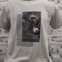 Saviola- тениска цвят копринено сив, с цветна щампа, фин памук 100%, снимка 1 - Тениски - 45416811