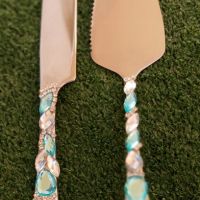 Сватбен комплект шпатула и нож , снимка 2 - Подаръци за сватба - 45810707