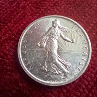 5 франка 1960 AU/UNC Франция сребро, снимка 2 - Нумизматика и бонистика - 46188632