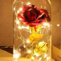 Вечна роза в стъкленица с LED светлина, снимка 15 - Декорация за дома - 45782997