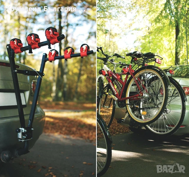 Вело стойка за багажник на автомобил с теглич - за две колела до 35 кг, снимка 1
