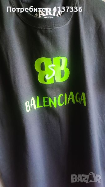 Черна тениска Balenciaga , маркови тениски елегантни , снимка 1