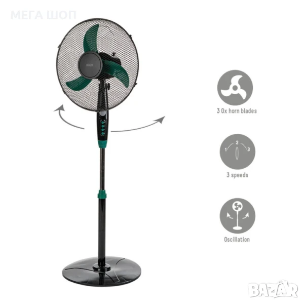 Вентилатор на стойка 16" Muhler FM-1650, 40W, снимка 1