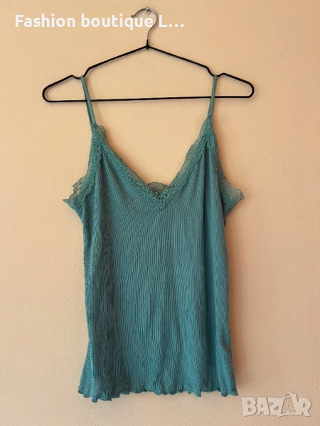 Уникален дамски потник с дантела и къдрички и регулиращи се презрамки М размер 👗, снимка 1