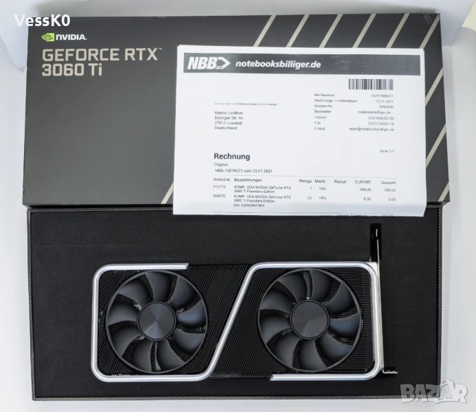NVIDIA GeForce RTX 3060 Ti Founders Edition 8GB GDDR6, снимка 1