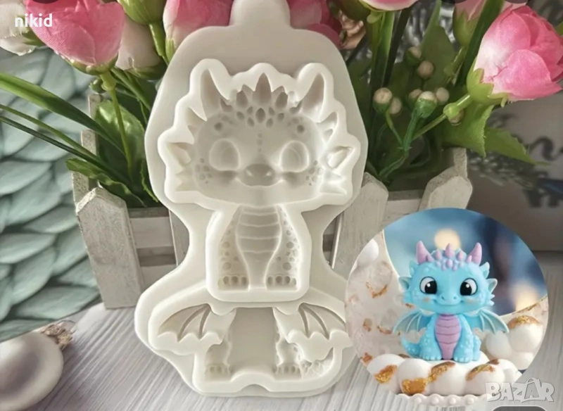 3 ВИД голям Динозавър крила части силиконов молд форма за украса декор торта фондан шоколад гипс, снимка 1