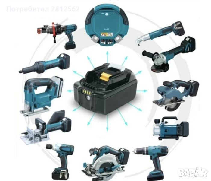 Makita батерия 5 ah LED Зарядно Макита, снимка 1