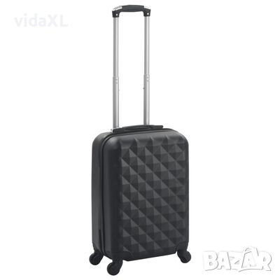 vidaXL Твърд куфар с колелца, черен, ABS（SKU:91891, снимка 1