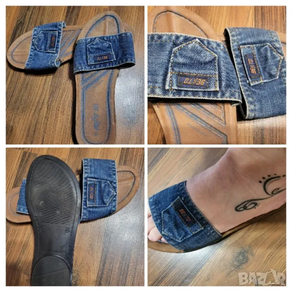 Дънкови чехлички , снимка 1