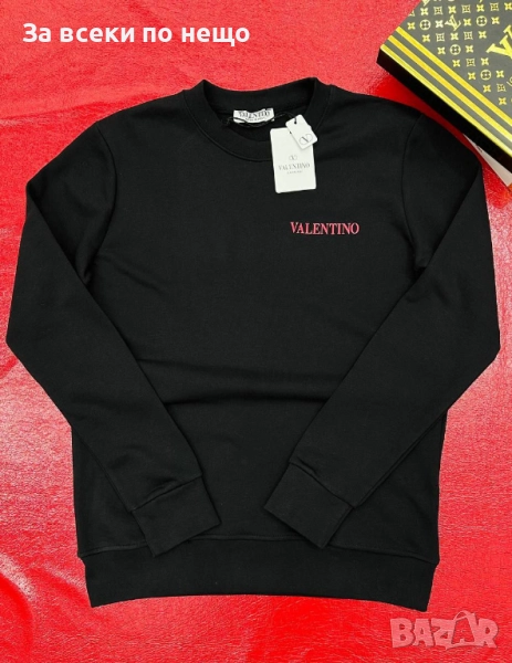 Valentino Мъжка Черна Памучна Блуза С Дълъг Ръкав Валентино Код A953, снимка 1