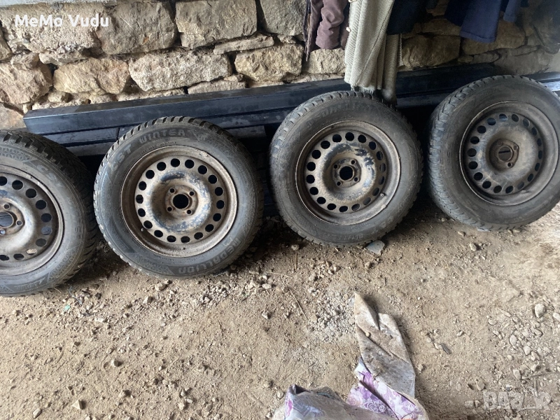 Зимни гуми 195/65/15 цола и джанти 4х100 за опел, снимка 1