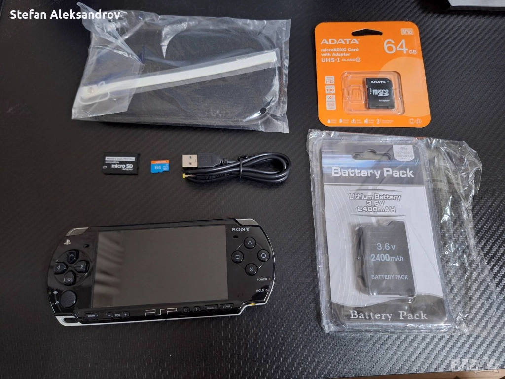 PSP 2004 + 64GB SD карта + игри, снимка 1