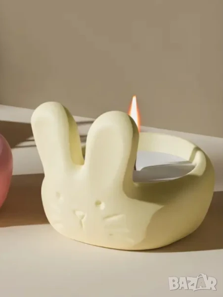 Молд кашпа свещник зайче, снимка 1
