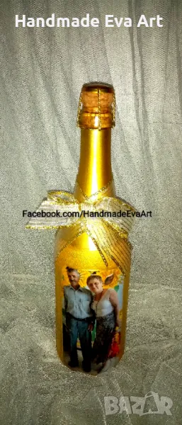 Подарък за годеж, предложение за брак, юбилей, рожден ден и др.- Бутилка с икона или снимка, снимка 1