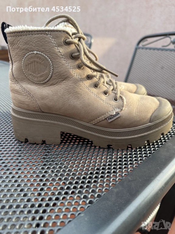 Palladium Pampa Hi Shearling – зимен модел, естествен велур, p-p 37.5, снимка 1