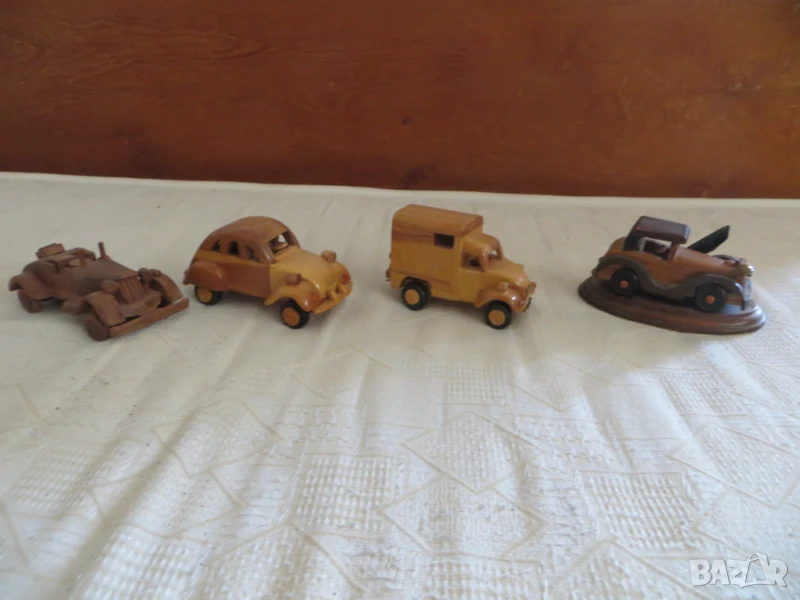 Дървени ретро колички ръчна изработка, снимка 1