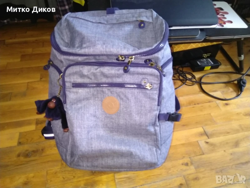 KIPLING SCHOOL BAG UPGRADE CRAFT NAVY C 46х30х21см маркова раница става лаптопс маймунка , снимка 1