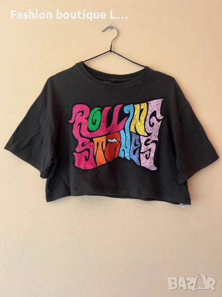 Къса тениска Rolling Stones 100% памук на марката Bershka ❤️, снимка 1