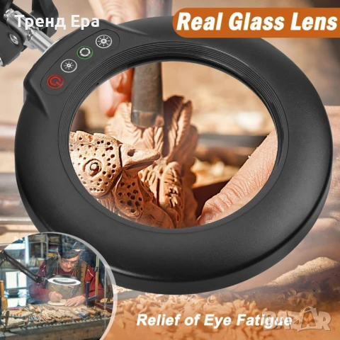 LED настолна лампа с лупа, снимка 4 - Настолни лампи - 50479881